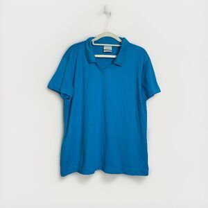 Nike Dri Fit Women Blue Short Sleeve Golf T-Shirt Size XL